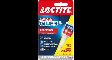 Loctite Secondelijm Super Glue Precision, 5 g + 50 % gratis, op blister 12 stuks