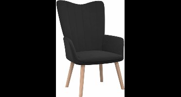 vidaXL - Relaxstoel - fluweel - zwart