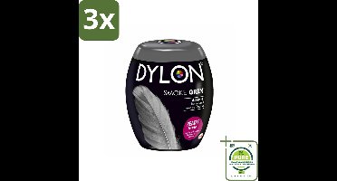 3 x DYLON – Textielverf Pods – Smoke Grey – 350 g - Grootverpakking - Textielverf - Wasmachine - Kleurstof - Katoen - Linnen