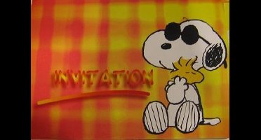12 x uitnodiging Snoopy
