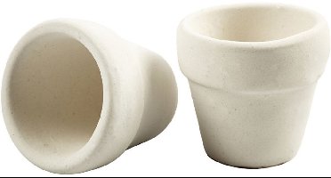 CC Teracotta Bloempot 4,6x5,2 cm Wit 6 stuks