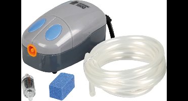 Flamingo - Beluchtingsset - Pomp met 2m slang, terugslagventiel en luchtsteen - Voor aquaria van 30 tot 60 liter