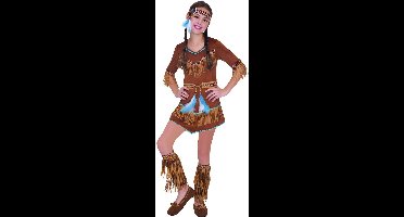 Amscan Indianencostuum Meisjes Suède Bruin Maat 104/116