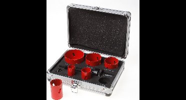 Kelfort Gatzaagset Bi-metaal Elektricien aluminium koffer 22-64mm