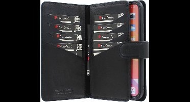 iPhone 11 Pro Max Bookcase hoesje - Pierre Cardin - Effen Zwart - Leer