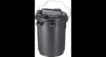 Kunststof afvalemmer 35 liter grijs met beugel