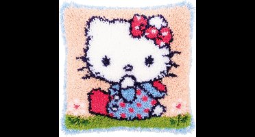 Vervaco - Knoopkussen kit - Hello Kitty op het gras - PN-0156306 - Borduren - Borduurpakket - Borduurpakket volwassenen - Borduurpakket kind