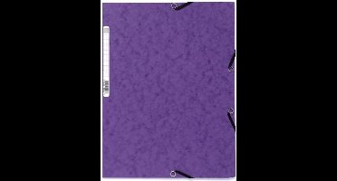 EXACOMPTA - Elastisch shirt - 3 flappen - 24 x 32 - Glanzende kaart 390G - Violine