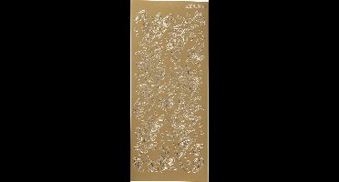 Stickers, bladeren, vel 10x23 cm, goud, 1 vel