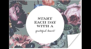 Poster Spreuken - Bloemen - Rozen - 30x20 cm