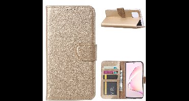 Hoesje Geschikt Voor Samsung Galaxy Note 10 Lite Hoesje met Pasjeshouder - Goud