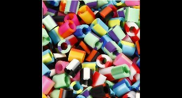 Strijkkralen, afm medium mm, afm 5x5 mm, streep, 1100div, gatgrootte 2,5 mm