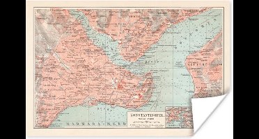 Poster Vintage - Landkaart - Kleuren - 30x20 cm