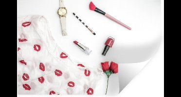 Muurstickers - Sticker Folie - Make-up met een horloge - 30x20 cm - Plakfolie - Muurstickers Kinderkamer - Zelfklevend Behang - Zelfklevend behangpapier - Stickerfolie