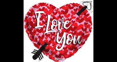 Helium ballon I love you met pijl | 46cm
