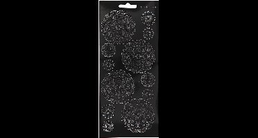 Stickers, bloemen, vel 10x23 cm, zwart, 1 vel