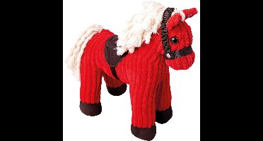 Bino Knuffelpaard Met Geluid Junior 18 X 29 Cm Pluche Rood/wit