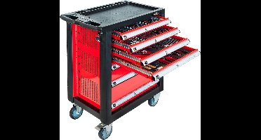 Airpress Gereedschapswagen Gevuld - 217-delig - 7 Lades - Rood, Zwart - 85 kg