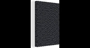 Canvas schilderij 120x180 cm - Wanddecoratie Art deco - Geometrie - Vierkant - Zwart - Muurdecoratie woonkamer - Slaapkamer decoratie - Kamer accessoires - Schilderijen