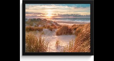 PosterMonkey - Poster - Fotolijst - Strand - Zee - Duin - Poster in lijst - Poster Frame - Wanddecoratie - Posterlijst - 40x30 cm - Kader - Foto in lijst - Poster strand - Woondecoratie