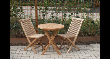 Livingfurn - Tuinstoel - Folding Chair - 45x45x75 cm - Teakhout