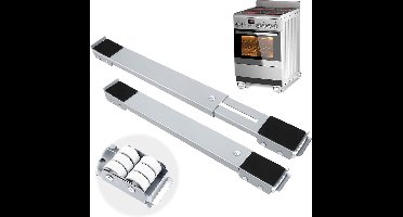 Verstelbaar onderstel voor wasmachines - meubelwielen met rem - 300 kg belasting