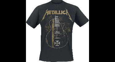 Metallica Hetfield Iron Cross Guitar Heren T-shirt - zwart - 3XL