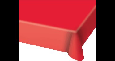 2x stuks tafelkleed van rood plastic 130 x 180 cm - Tafellakens/tafelkleden voor verjaardag of feestje