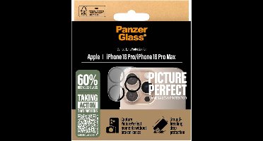 PanzerGlass Screenprotector geschikt voor Apple iPhone 16 Pro Glazen | PanzerGlass PicturePerfect Camera Protector - Case Friendly