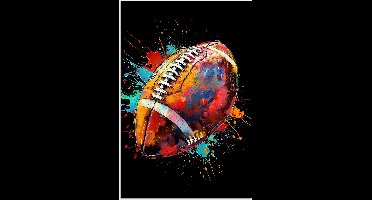 Poster 20x30 cm - Graffiti - Sport - Rugby - American Football - Posters - Wanddecoratie tienerkamer - Kamer decoratie voor tieners - Tiener jeugdkamer accessoires