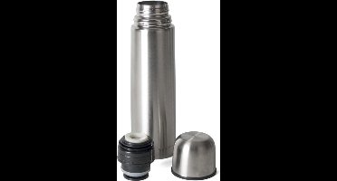 Gerimport Thermosfles - RVS - 750 ml - isoleerfles met dopbeker - zilverkleurig