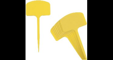 Nature Tuinlabels - 60x - geel - kunststof - 3,5 x 5 cm - plaat etiketten - moestuin / groentetuin / kruidentuin