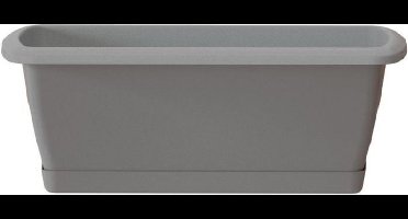 Prosperplast Plantenbak Respana - grijs- met onderzetter - 49 x 18 cm - bloembak