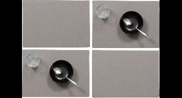 Wicotex luxe Placemats Plain - Set van 4x stuks - taupe - 43 x 30 cm - Met anti slip laag - Teflon coating toplaag