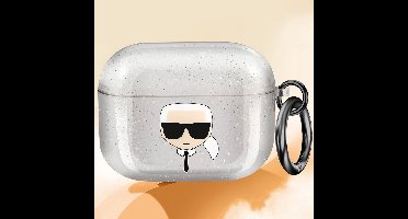 Karl Lagerfeld, Airpods hoesje voor Airpods Pro Glitter Chic, Zilver