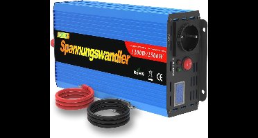 12V naar 230V Spanningsomvormer 2500W - Stroomomvormer met LCD Scherm en EU Stopcontacten