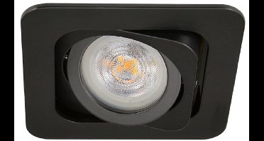 LED inbouwspot Eurico -Vierkant Zwart -Warm Wit -Dimbaar -3W -Philips LED