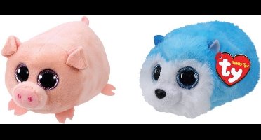 Ty - Knuffel - Teeny Ty's - Curly Pig & Slush Husky