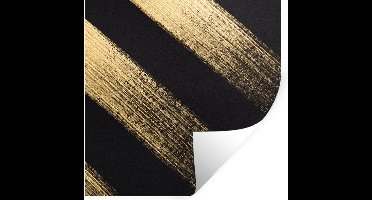 Muurstickers - Sticker Folie - Gouden verfstrepen op een zwarte achtergrond - 30x30 cm - Plakfolie - Muurstickers Kinderkamer - Zelfklevend Behang - Zelfklevend behangpapier - Stickerfolie