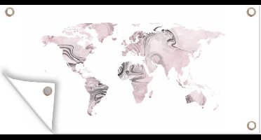 Tuinposter Kaart - Agaat - Abstract - 60x30 cm - Tuindoek