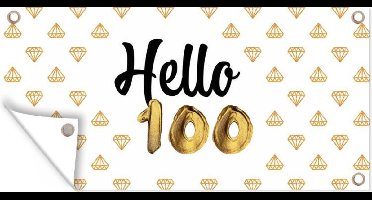 Tuinposter Design - 100 jaar - Diamant - 60x30 cm - Tuindoek