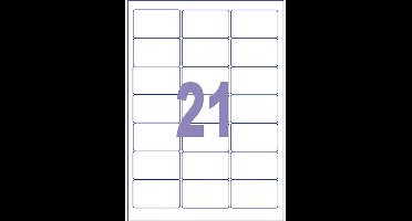 Kangaro etiket - inkjet/laser/kopieer - 63,5x38,1mm - 25 vel - 21 stickers per vel - K-6338-25