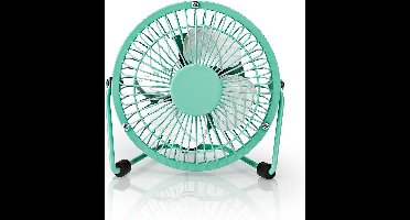 Nedis Tafelventilator | USB Gevoed | Diameter: 100 mm | 3 W | 1 Snelheid | Turquoise