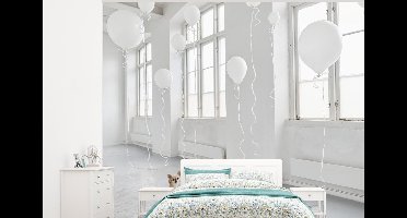 Behang - Fotobehang Hond - Wit - Ballon - Breedte 375 cm x hoogte 300 cm