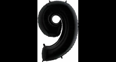 Folie Ballon Cijfer 9 - Zwart - 101cm