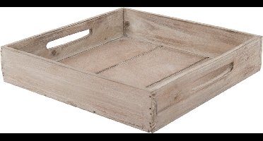 Dijk Natural Collections dienblad hout bruin 26x26 cm