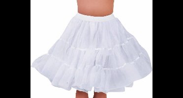 Petticoat kniehoogte wit met elastiek luxe - Maat L/XL
