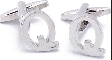 Manchetknopen - Letters Initialen Letter Q Zilver Metaal