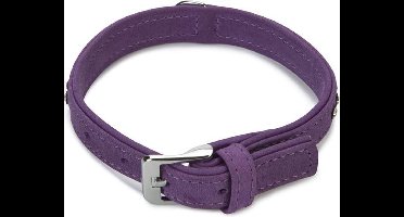 Beeztees leren halsband Buffalo Strass. Paars. 35 cm x 17 mm.