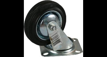 Benson Zwenkwieltje - rubber zwart - 125 mm - draagkracht 100 kg - transportwiel